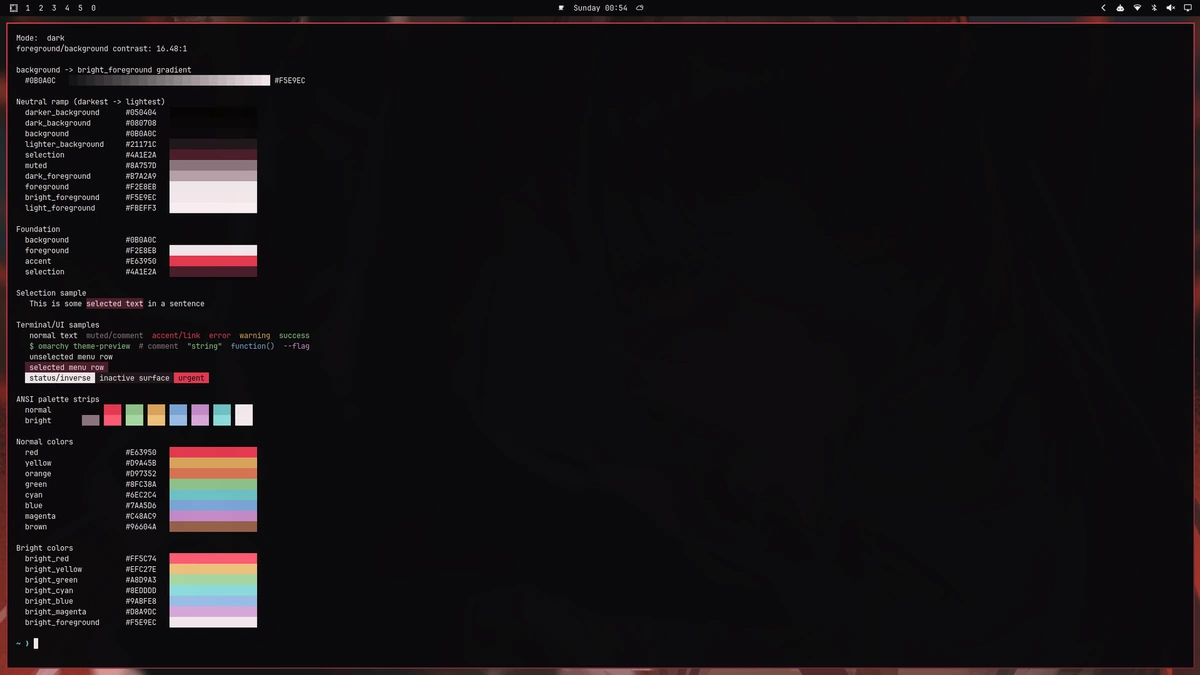 Crimson theme screenshot