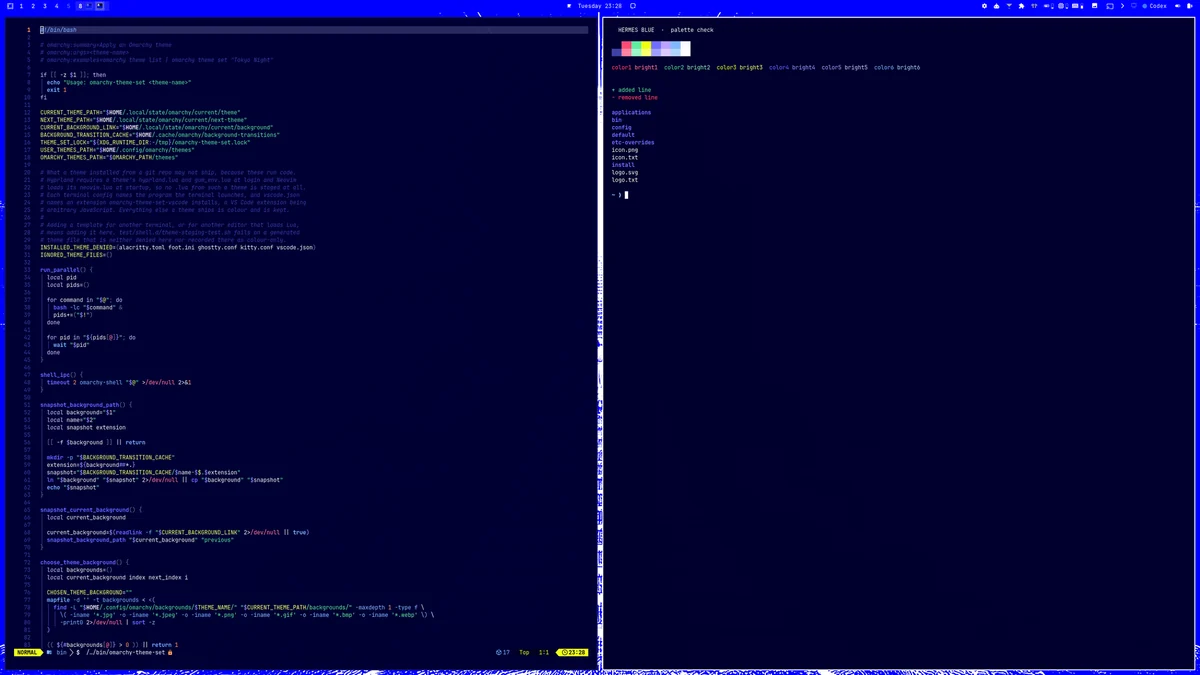 Hermes Blue theme screenshot