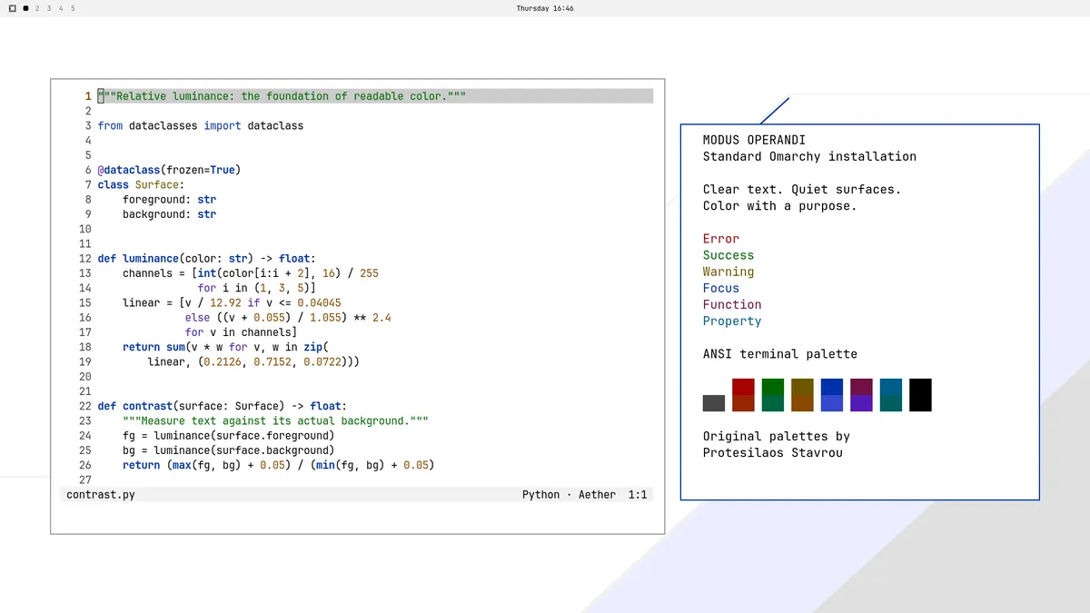 Modus Operandi theme screenshot