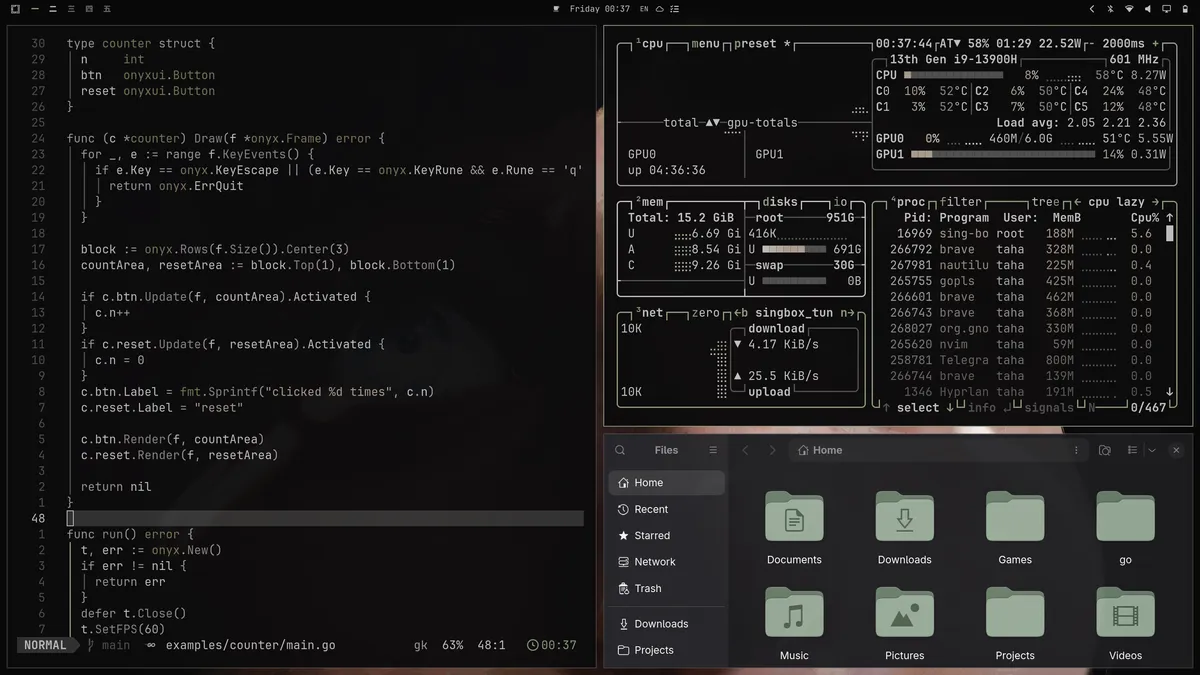 Noir Dawn theme screenshot