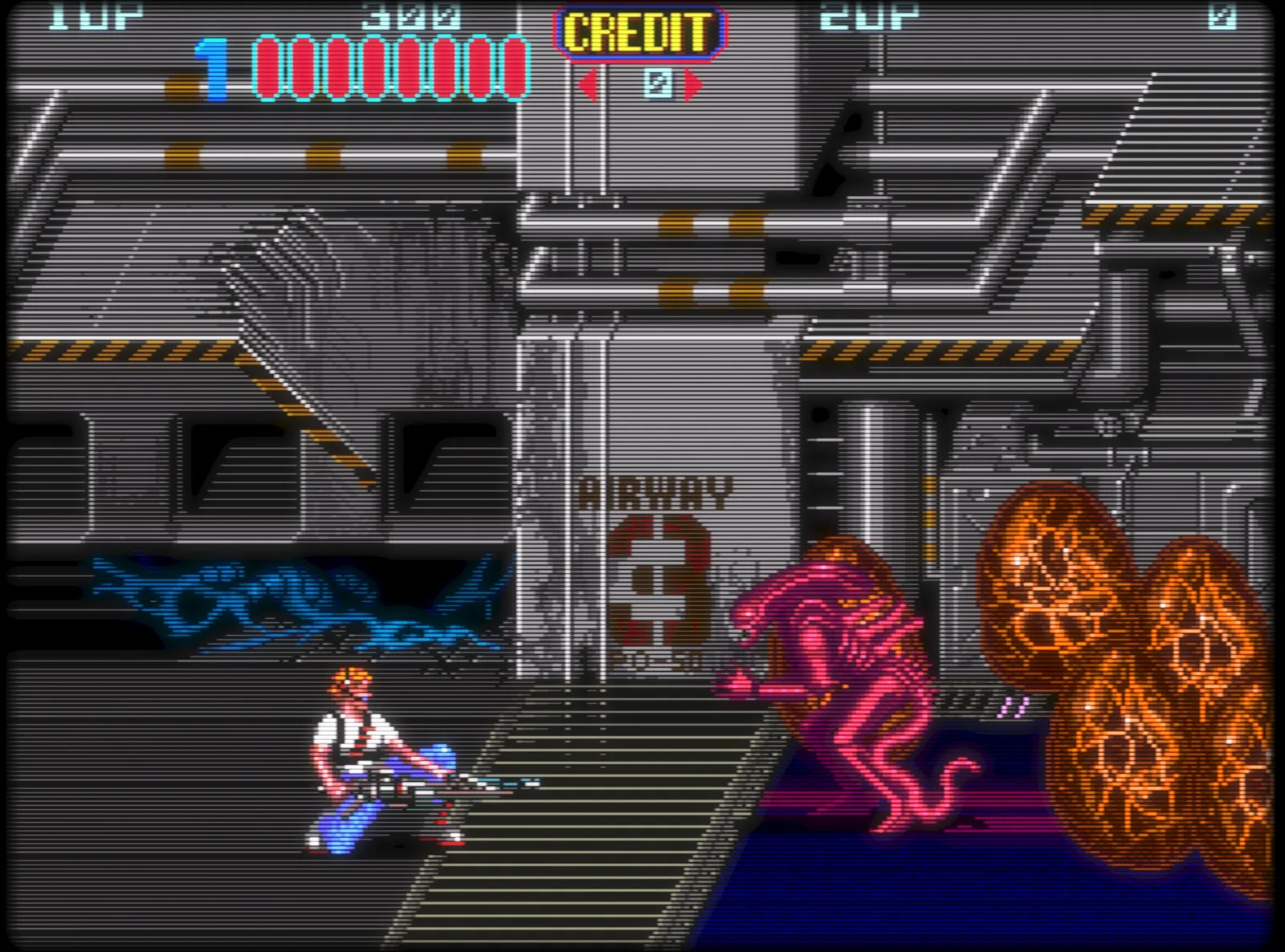 Ein klassisches Arcade-Spiel mit dem CRT-Shader von RetroArch
