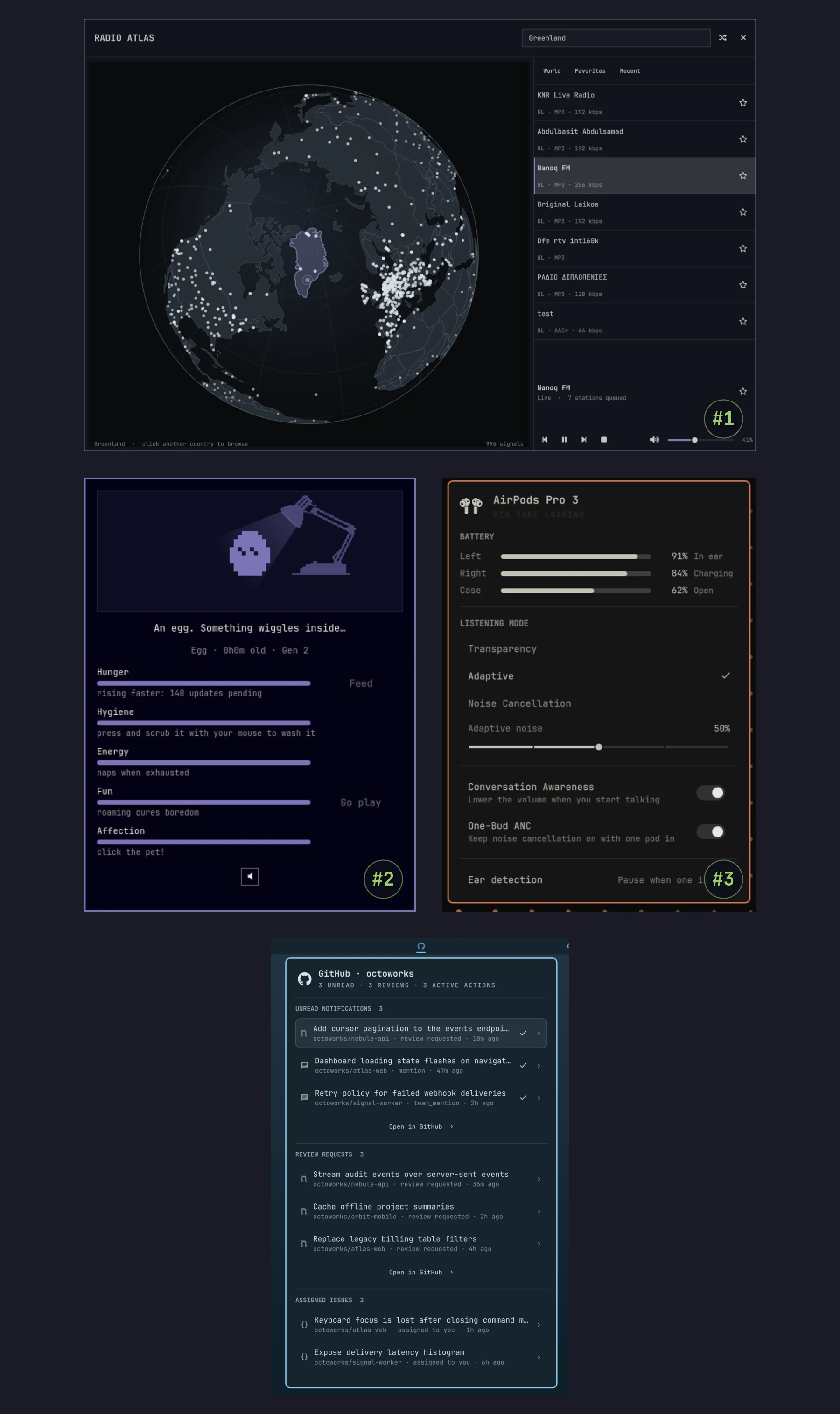 Radio Atlas, Omagotchi, AirPods und GitHub